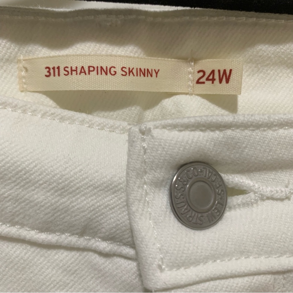 LEVIS STRAUSS Womens 311 Shaping Skinny Jeans 24W WHITE Denim Stretch AUTHENTIC - Picture 8 of 12